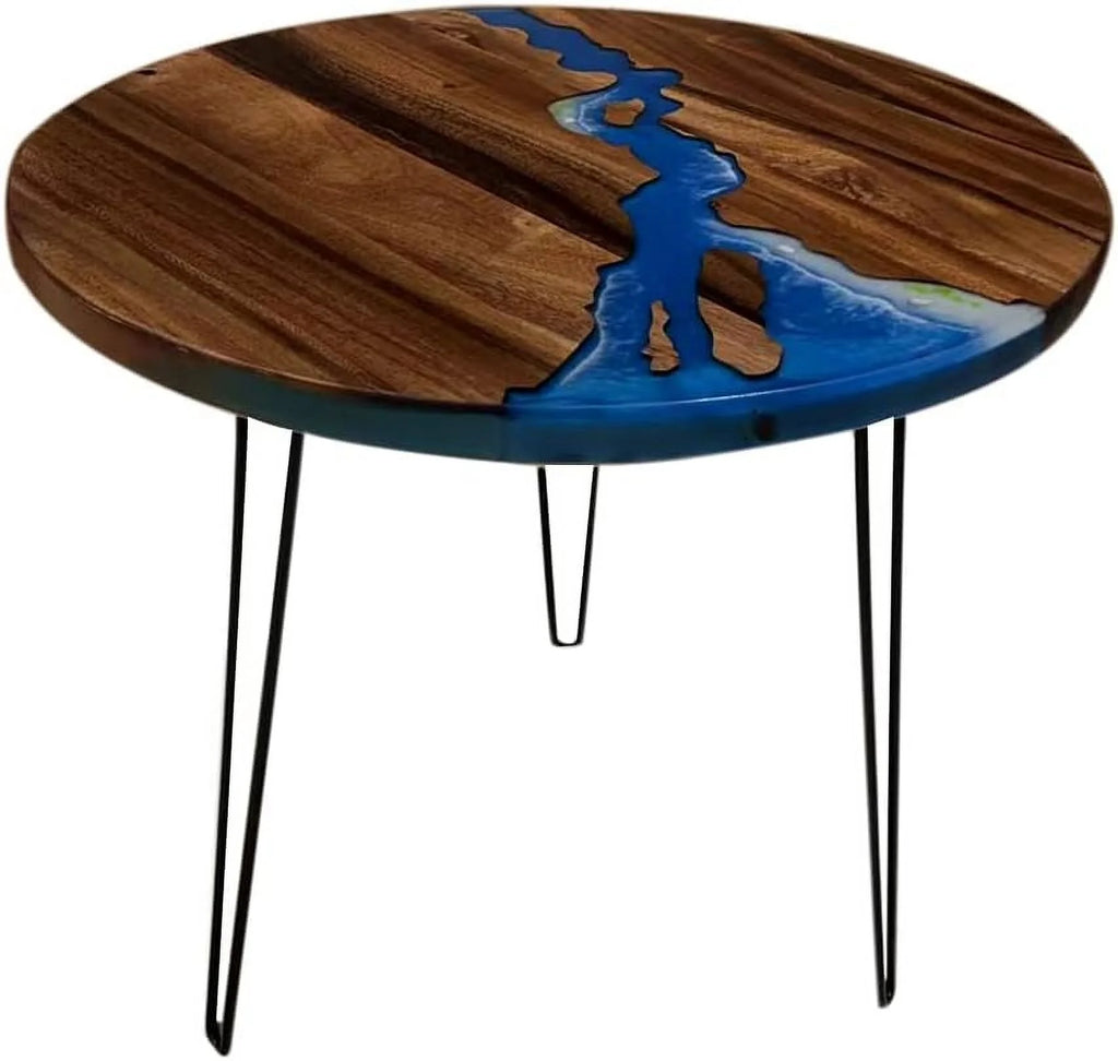 Round Teak Wood Resin Coffee Table L9230