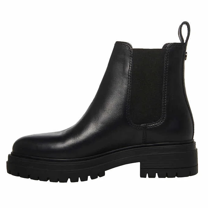 Black Genuine Leather Chelsea Booties B8938