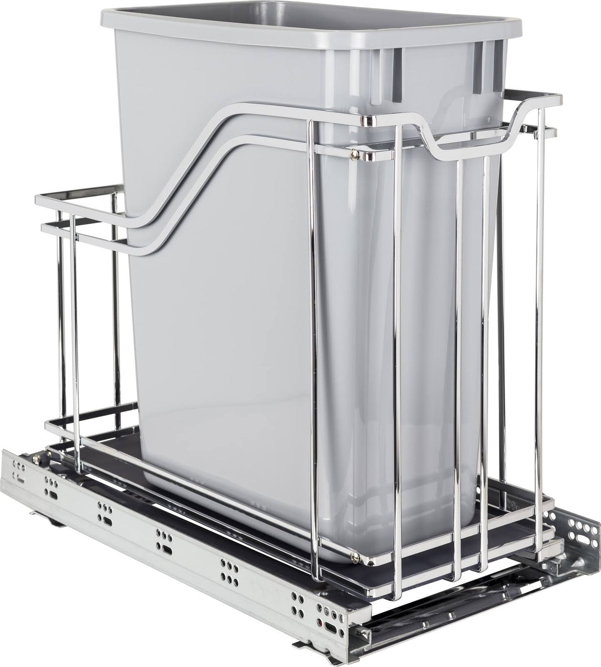 Polished Chrome Metal Trashcan Y5401