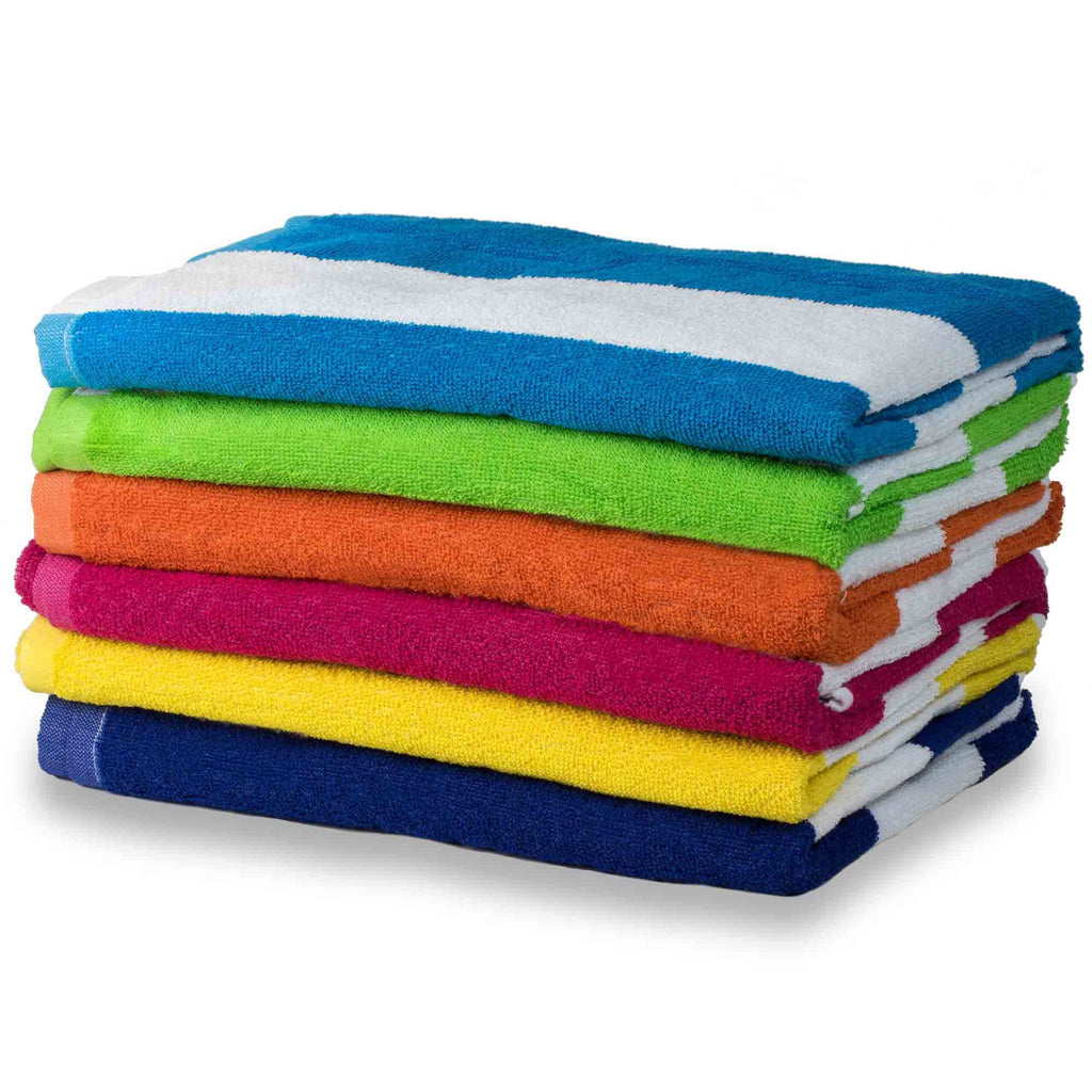 6 Piece 100% Cotton Beach Towel Set Z939
