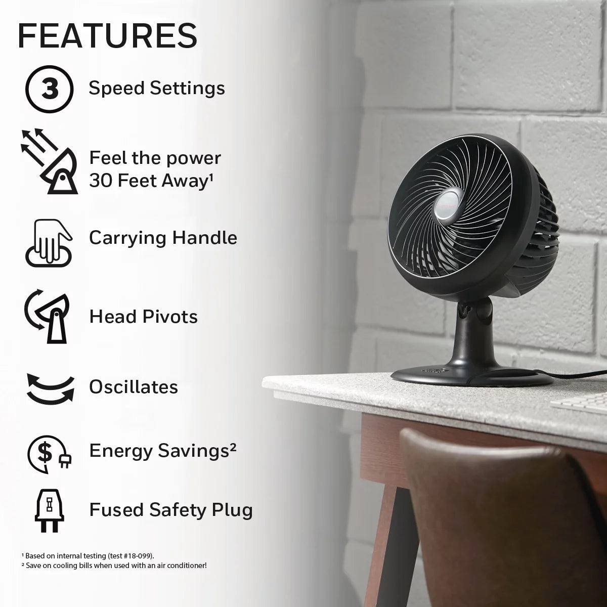 Black Oscillating Table Fan S52663